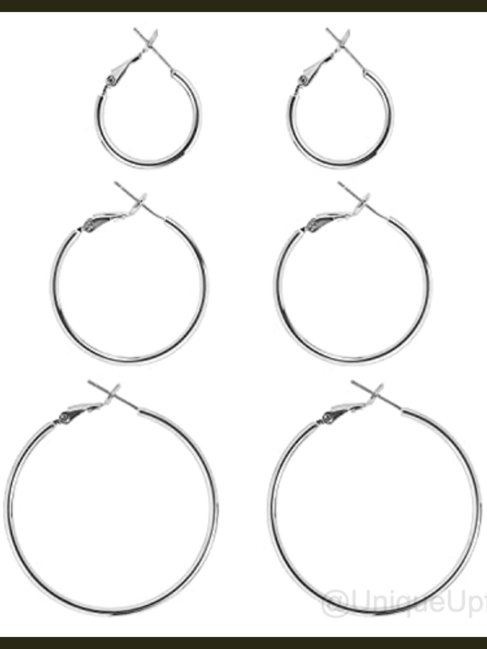 Thin Big Hoop Earrings for Women Trendy 3 Pairs Silver Plated 925 Sterling